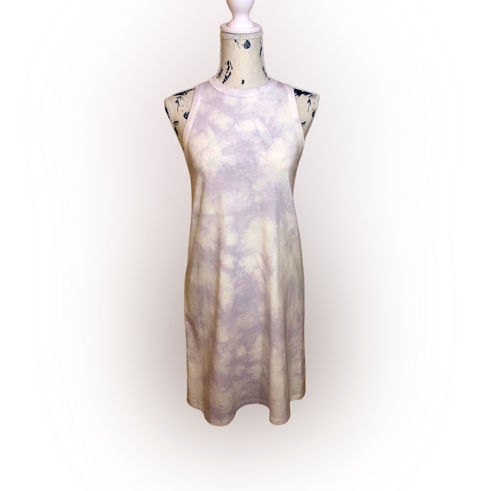 NWT A New Day XS Sleeveless Midi Dress - White with Pale Lavender Tie Dye - NWT